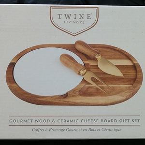 Twine Living Co Wood & Ceramic Cheese Board